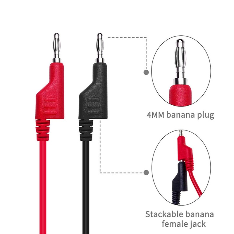 Cleqee 5 Pairs 4mm Dual End Banana Plugs Stackable Banana