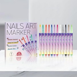 Marcador de esmalte de uñas 12 colores 3D – Precisión y larga duración