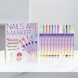 Marcador de esmalte de uñas 12 colores 3D – Precisión y larga duración