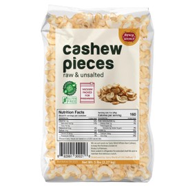 Spicy World Raw Cashew Pieces 80oz (5 LBS) - Natural Bulk Unroasted & Unsalted Cashews for Cooking, Baking & Topping, Gluten Free, Vegan, Keto, Paleo, Non-GMO in Vacuum Packed Bag