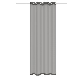 HOMEbasics Dolly 53300 Eyelet Curtain Transparent with 8 Metal Eyelets Simple and Beautiful Grey 225 x 140 cm