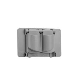 Sealproof Weatherproof Horizontal Duplex 1-Gang Outlet Cover, Nonmetallic, UL Listed, Gray