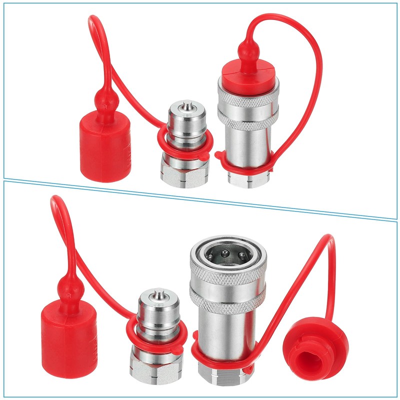 PATIKIL 3/8" NPT ISO-A Hydraulic Quick Disconnect Coupling, 1 Set