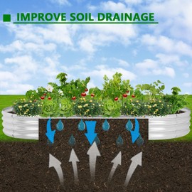 GAOMON Raised Garden Bed, 8x4x1 FT Raised Beds for Galvanized, Metal Planter Boxes Outdoor for Vegetables, Flowers, Herbs, and Succulents