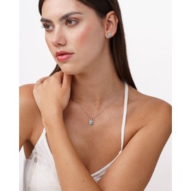 Dada Gioielli - 925 sterling silver pendant in the heart of the lake with zirconia - Italian jewellery in the style of Romeo and Juliet, adjustable length 45 cm + 5 stainless steel chain - love gift