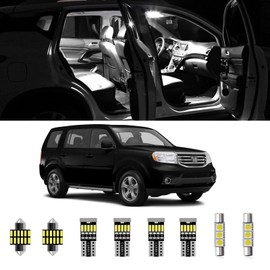 AWALITED 17pcs Pilot Interior LED Lights Kit Super Bright LED Map Dome Light Bulbs for 2009 2010 2011 2012 2013 2014 2015 Honda Pilot All Models
