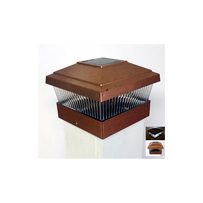 6 Copper Solar LED 5" x 5" Post Deck Cap