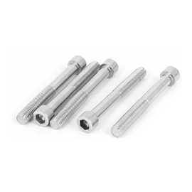 IIVVERR M10 x 80mm 90mm Length Stainless Steel Hex Socket Head Cap Screw Bolt 5pcs (M10 x 80 mm 90 mm de longitud de acero inoxidable cabeza hexagonal casquillo de cabeza tornillo tornillo 5 unids