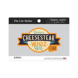 Die Cut Sticker Philadelphia, Pennsylvania, Local Lingo Collection, Cheesesteak Whiz Wit, Contour Vinyl Sticker 3 to 6 inches, (Waterproof Decal for Cars, Water Bottles, Laptops, Coolers), Large