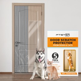 FTSTC 5-Pack Door Guard - 5 x 47'' x 8.3'' Cat & Dog Scratch Protector, Heavy Duty for Window Sill & Door Frame - Clear