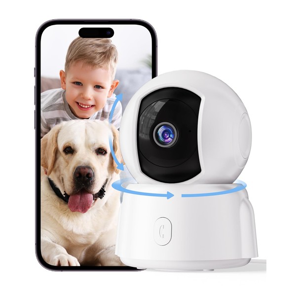 Golspark Indoor Security Camera 2K, Pet Camera for Home Security,