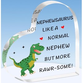 TTOVEN Funny Nephew Gifts Birthday Gifts for Nephew Graduation Gifts for Nephew Nephewsaurus Acrylic Plaque Gifts