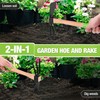 WORKPRO Hoe and Cultivator Garden Rake with 14" Wooden Handle,