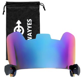 WAYYES Football Helmet Visor | Fits Youth & Adult | Scratch-Resistant, UV Protection & Glare Reduction | Easy Install & Clean | Includes 2 Clips, Carrying Bag, 2 Stickers (REVO Multicolored Purple)