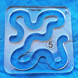 HONEYSEW Free Motion Quilting Template Series 5 with Quilting Frame for Domestic Sewing Machine Ruler (Meander Template)