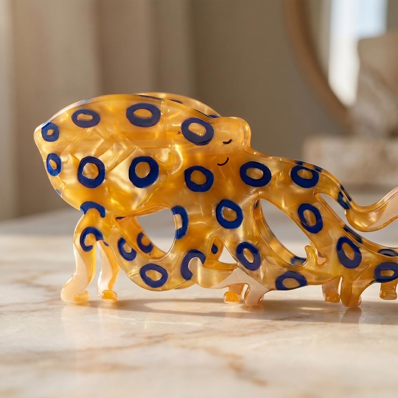 Hair Clips Novelty Cute Blue Ringed Octopus
