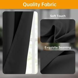 Room Divider Curtains Flexible Ceiling Tracks set Curtain track Ceiling Mount Blackout Curtain for Living Room Bedroom Ceiling Curtain Rod Privacy Dividers Panels W100 x H84 Black Drape & Black rail