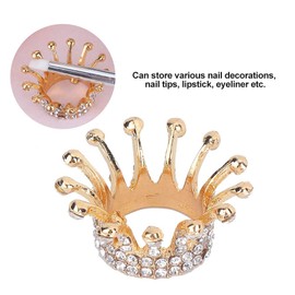 Nail Art Brush Holder, Crown Design Nail Art Brush Holder Nail Pen Brush Holder Nail Art Painting Pen Brush Stand Nail Art Equipment Professional for Salon Home (3#)