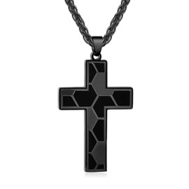 CheersLife Basketball / Football Cross Necklace for Boys, Men's Chain, Communion Gift Boy, Stainless Steel Pendant Chain, Sports Jewellery Gift for Men, To My Son Gift For Son From Mum, Stainless