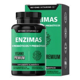 Enzimas Digestivas Probióticos Y Prebióticos Prebiotic - Lactobacillus Acidophilus, Lactasa, Lipasa - Digestive Enzymes Fibra - Probioticos Mujer / Hombre - Flora - 60 Cápsulas