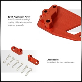 AJP Distributors JDM Sport Red Billet Aluminum Rear Lower Control Arm Suspension Subframe Brace Tie Bar Compatible/Replacement For Civic EK DX LX EX SI 1996 1997 1998 1999 2000 96 97 98 99 00