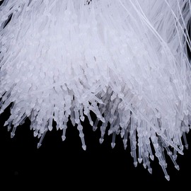 Pack of 1000 Plastic Label Fasteners 8.5 cm Safety Labels Loop Transparent White Snap Closure for Labels on Textiles, Leather Goods, Shoes