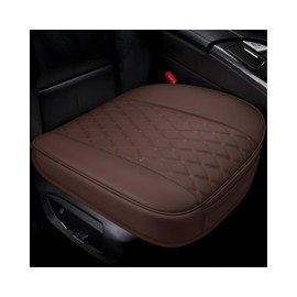 Kewucn Car Seat Bottom Covers Pad, Anti Slip Leather Auto Front Seat Cushion Cover with Storage Pocket, Seat Protector Wrap Around The Bottom for Most Vehicles, Car Accessories (Coffee)