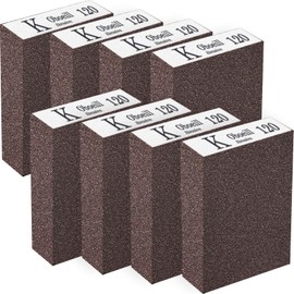 HXJDAM Pack of 8 sanding sponge, sanding sponge, wood, 120 grit, sanding block, sandpaper, wood, washable and reusable for polishing various materials