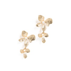 SHASHI Women's Apana Pearl Earrings, Gold, One Size