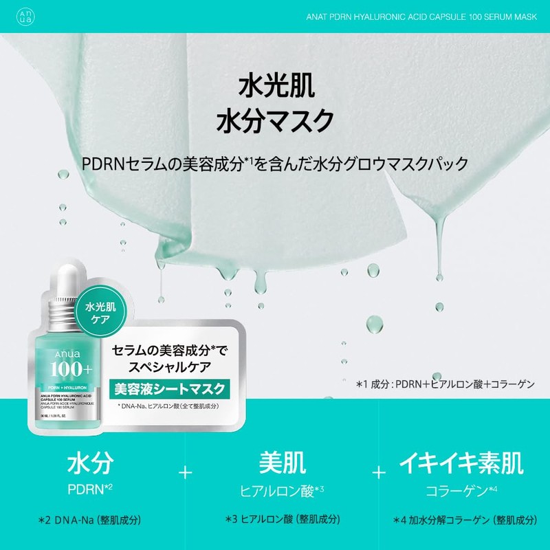 ANUA(Anua) PDRN Hyaluronic Acid Capsule 100 Serum Mask Pack (7-piece)
