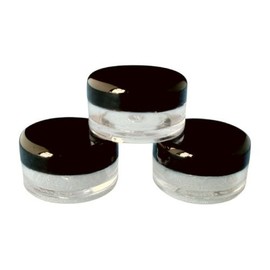 5ml Empty Plastic Cosmetic Jars x 10 CLEAR with BLACK Lids for Creams/Sample/Make-Up/Glitter Storage