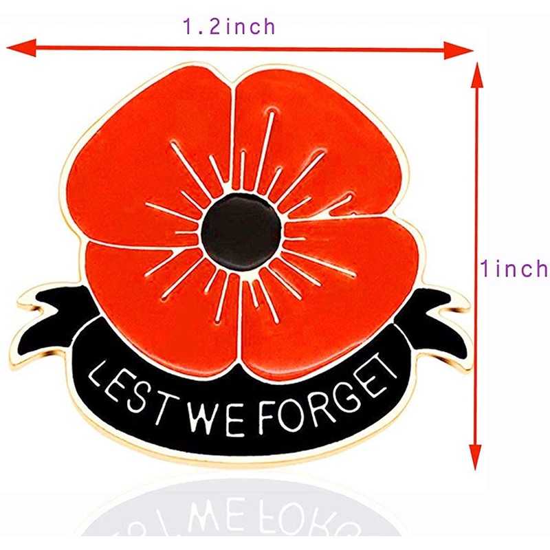 50-Pack Metal Poppy Flower Pins Veterans Day pins Memorial Day