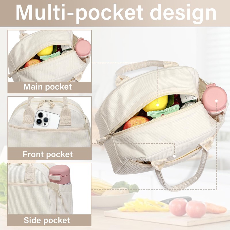 Carry bloom Lunch Box for Women, Insulated Lunch Bag Cute