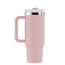 YOUEXPERT 30 oz Tumbler with Handle and Straw, Insulated Tumblers with Lid and Straw, 30 oz Cup Stainless Steel Water Bottle Outdoor Sports Travel Tumblers- Sakura Pink