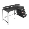 Uimoso 47-Inch Computer Desk with LED Lights, Power Outlets, and