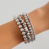4Pcs Stackable Beaded Layered Bracelet Set for Women Irregular Gold