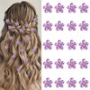 YISSION 20 Pcs Mini Purple Rhinestone Hair Clips Cute Flower