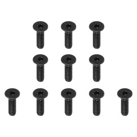 PATIKIL #6-32 x 1/2" Flat Head Socket Cap Screw, 10 Pack Flat Counter Sink Bolt Hex Socket Drive Machine Screw Full Thread Course Thread UNC Black Oxide Grade 10.9