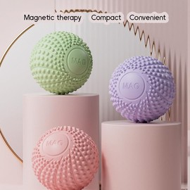Deep Tissue Muscle Recovery Magnetic Massage Ball - Relieves Tight Muscles, Neck, Shoulder, Leg & Arm Pain - Trigger Point Therapy for Myofascial Release (2.75 Inch) (Pink)