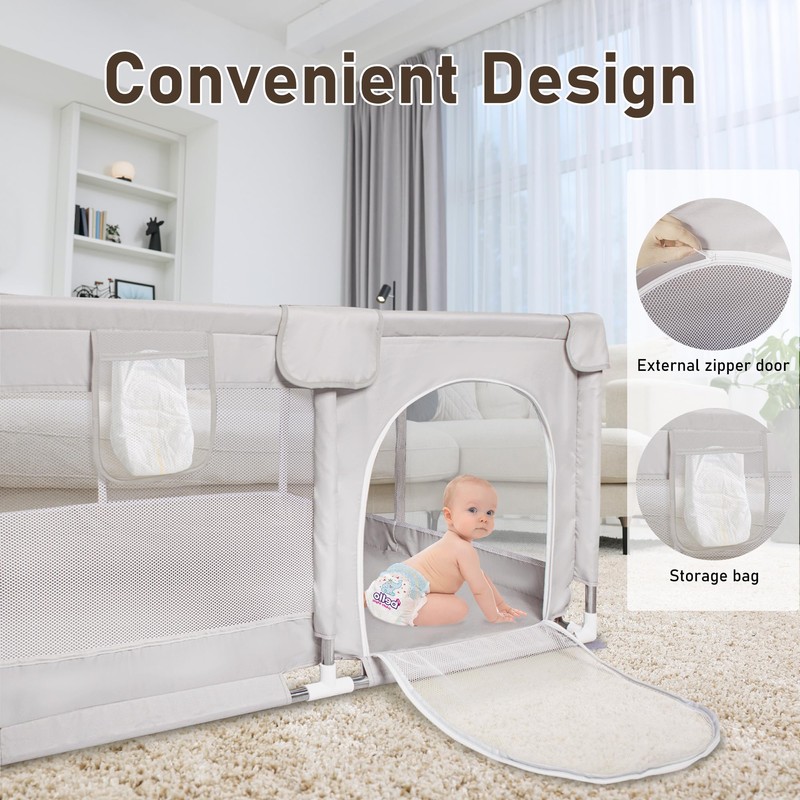 Baby Playpen, 50x50 Inch Playpens for Babies and Toddlers, Foldable