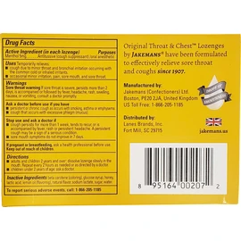 Jakemans Honey and Lemon Throat & Chest Lozenges Cough Drops – Cough, Sore Throat and Seasonal Distress Soothing Relief – Liquid Drop Shape – 24 Lozenges (Pack of 2)
