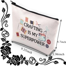 Sewing Gift for Sewing Lovers Sewing Cosmetics Bag Crafting is My Superpower Crafter Sewer Quilter Crafting Lover Gift Seamstress Gift (Crafting Power CA)