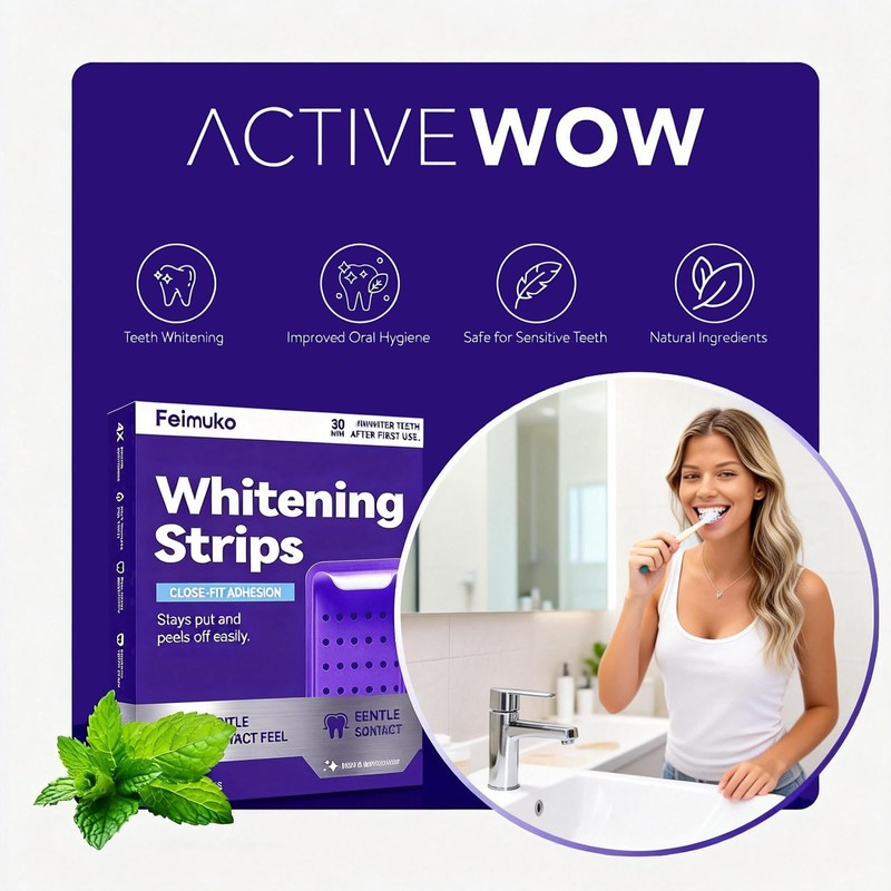 Gentle Daily Purple Teeth Whitening Strips – Enamel-Friendly, No Peroxide