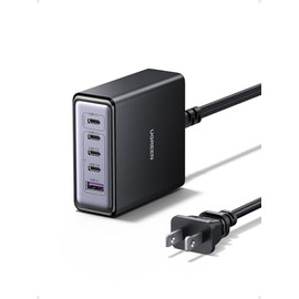UGREEN 65W Cargador USB Tipo C GAN con 5 Puertos, Cargador de Escritorio
