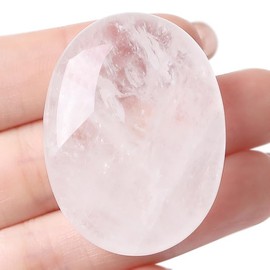 AWARDSEN Bergkristall Klarer Quarz Oval Heilkristalle, Weißer Natürlichen Edelstein Daumen Sorge Stein für Wiccan Lieferungen, Angst Stressabbau, Home Decoration, Balancing Meditation Zubehör