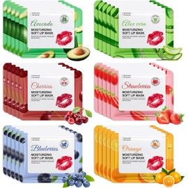 30 Mascarillas Labiales, Kit De Cuidado Labial Hidratante Para La Noche, Mascarillas Nocturnas Para Labios Secos, Parches Hidratantes Para Labios, Labios Más Voluminosos.