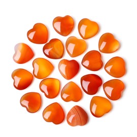 QINJIEJIE 20 Pieces Heart Gemstones Healing Crystal Natural Stones Set Carnelian Heart Stone Bag Palm Thumb Chakra Set Reiki Crystals for Meditation 0.6 Inches