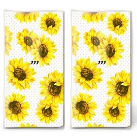 20 Individual Handkerchiefs Flowers Sunflower Blossoms 2 Packs of 10 Individual Paper Handkerchiefs Printed Gift
