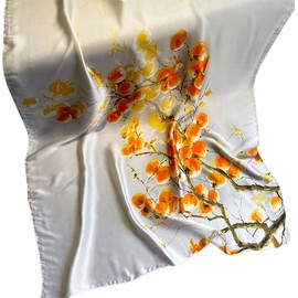 prinfantasy Silk Scarf Women's Neckerchief Silk Large Silk Scarves Scarf for Hair Headscarf Dots Scarves Soft Satin Scarf Silk Neckerchief for Women, M180051