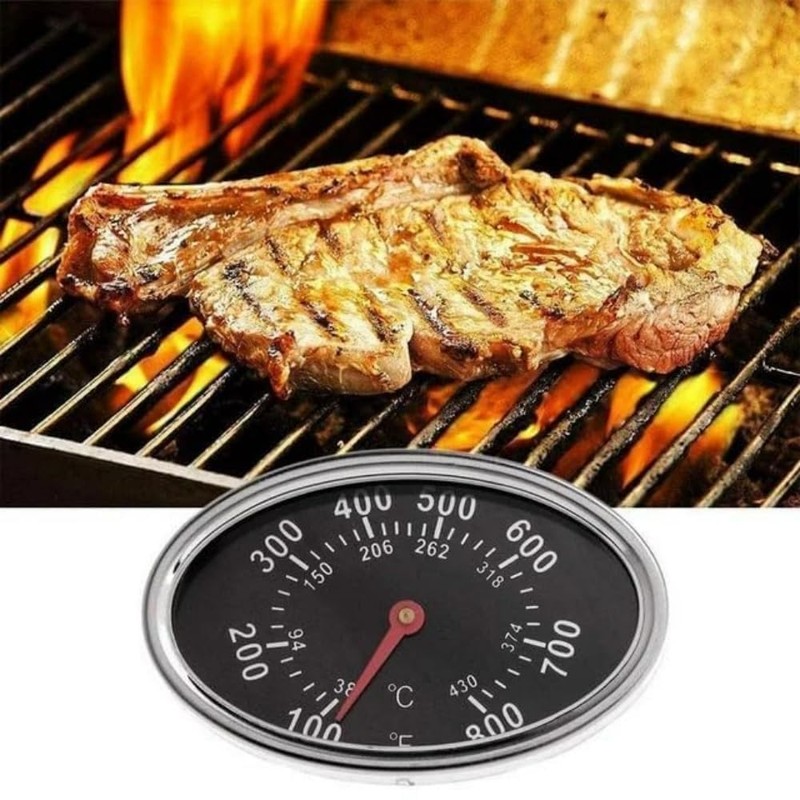 Grill Temperature Gauge, Heat Indicator Thermometer, BBQ Lid Replacement Part